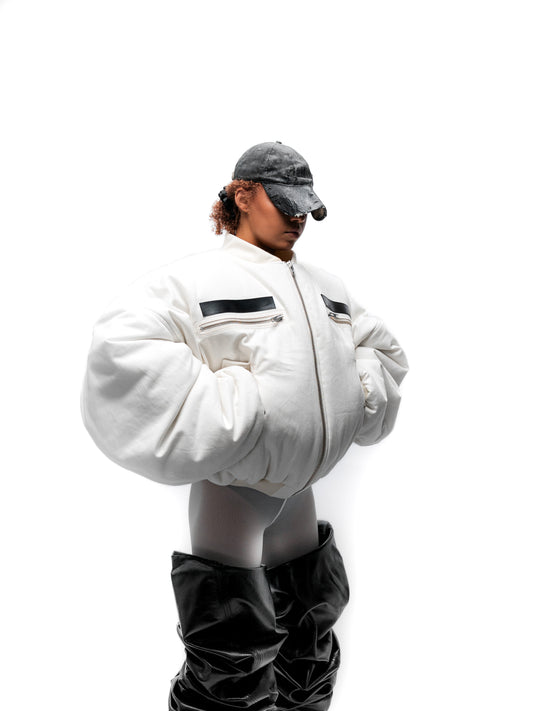 OVERSIZED BOMBER JACKET (ECRU)