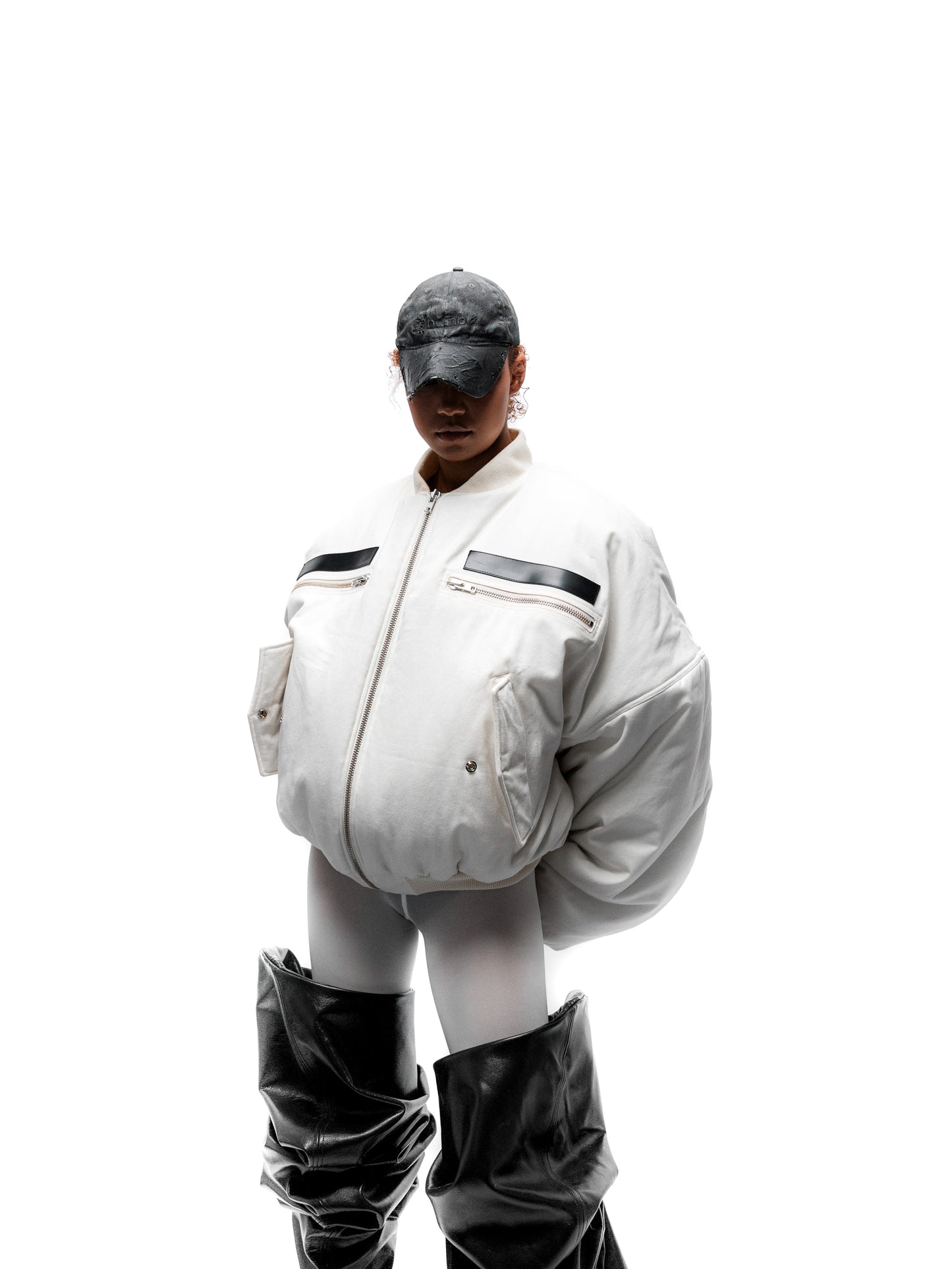 OVERSIZED BOMBER JACKET (ECRU)