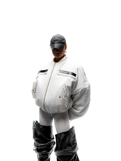 OVERSIZED BOMBER JACKET (ECRU)