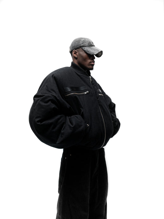 OVERSIZED BOMBER JACKET (BLACK)