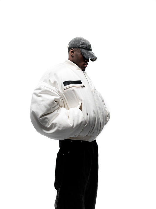 OVERSIZED BOMBER JACKET (ECRU)