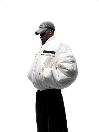 OVERSIZED BOMBER JACKET (ECRU)