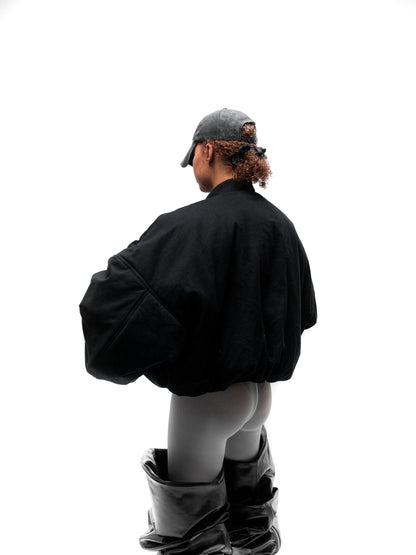 OVERSIZED BOMBER JACKET (BLACK)