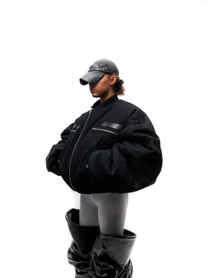 OVERSIZED BOMBER JACKET (BLACK)